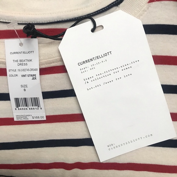 NEW Current/Elliott Beatnik Vintage Striped Dress - Picture 6 of 6